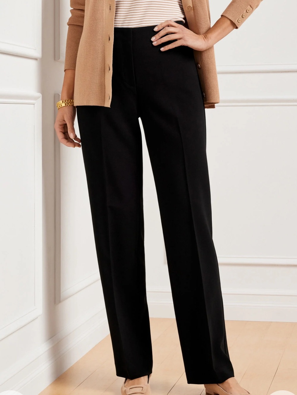 Talbot Curvy Black Straight Leg Pants